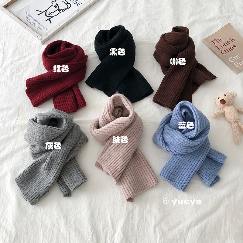 ニットストライプスカーフ ショートオータムウィンターカラーウール 秋物 冬物 ピュア クレセントシティ23574586567