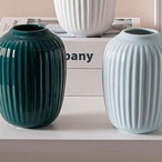 花瓶 フラワーベース セラミック 一輪挿し おしゃれ 置物 かわいい シンプル 花器 インテリア ホームデコ オシャレ 置き物 オーナメント クリエイティブ 陶器 ドライフラワー 造花 花入れ 円柱形 かびん ブルー グリーン ２種類 小