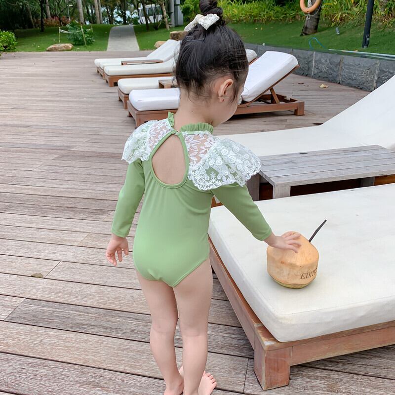 水着 レースワンピース ロング 大人ガーリー スウィート キュート