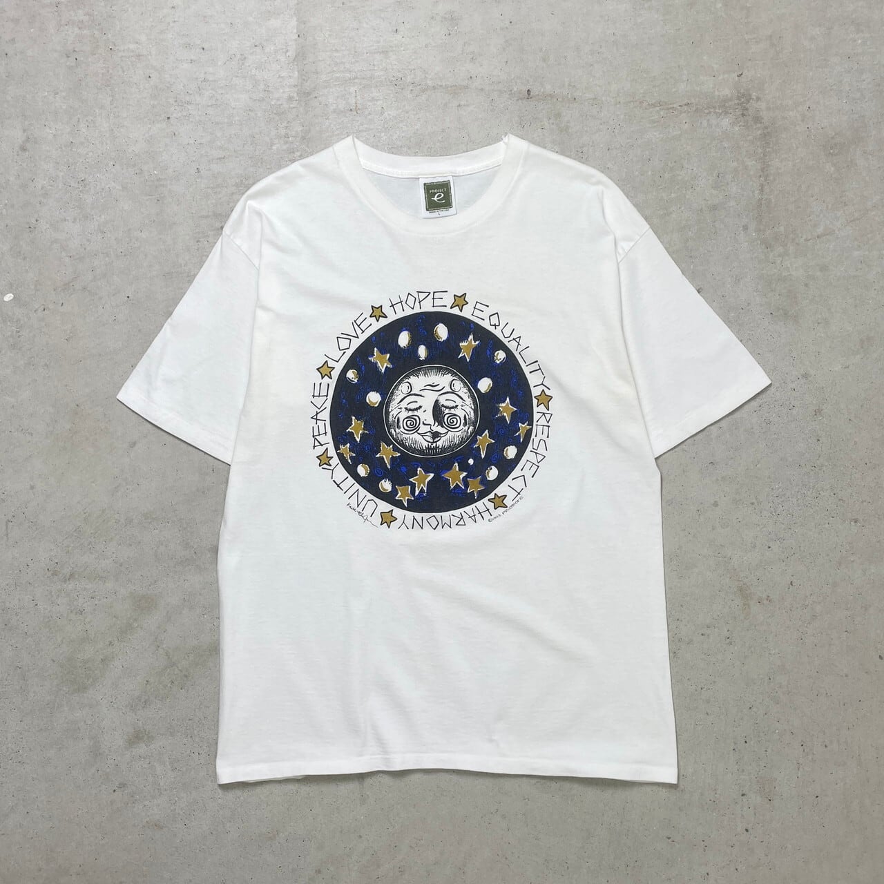 90年代 USA製 PROJECT 月 ムーン MOON アート プリントTシャツ