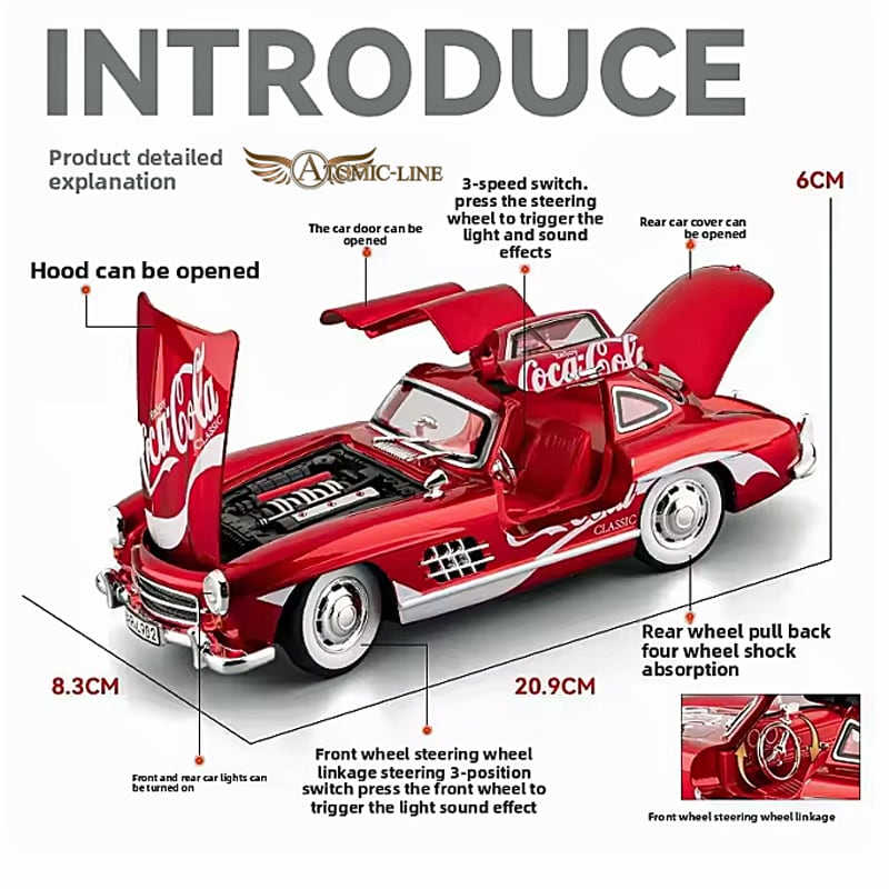 メルセデス ベンツ 300SL クーペ 1/24 ミニカー 全2色 エンジン