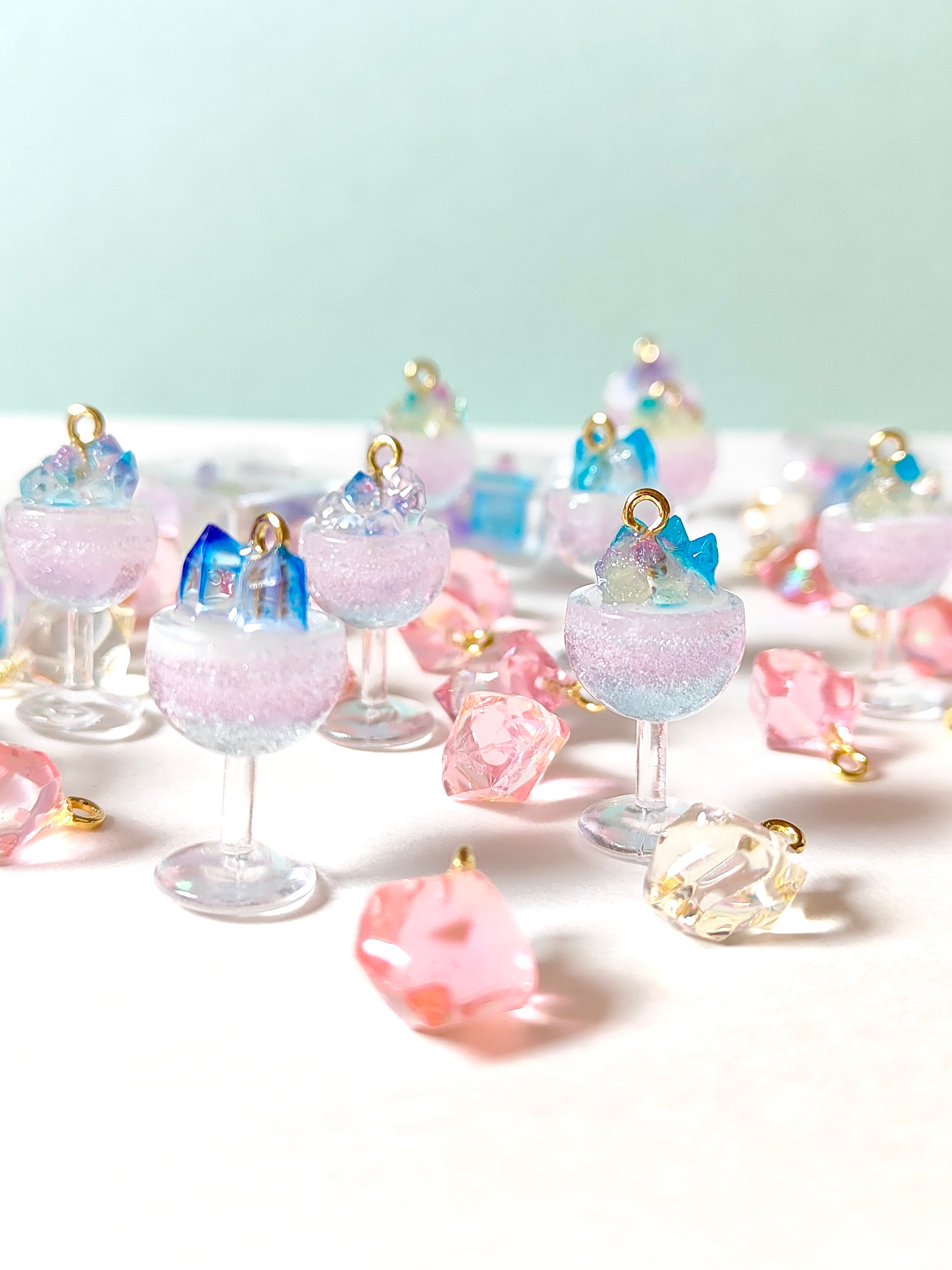 10.水面模様の琥珀糖BOX♡キーホルダー レジン 海塗り | Ruu＊Ruu