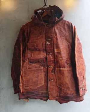 GOODKARMA DEVELOPMENT Leather  Chore  Coat "HELL'S KITCHEN"  T-BROWN size3