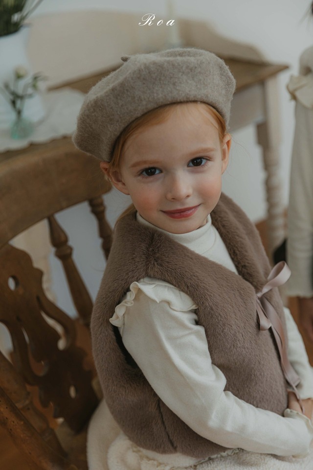 ラスト1 creamM【即納】<Roa>  Mink vest