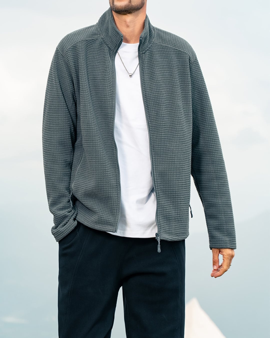 ジップアップ フリースジャケット 4色 E0254