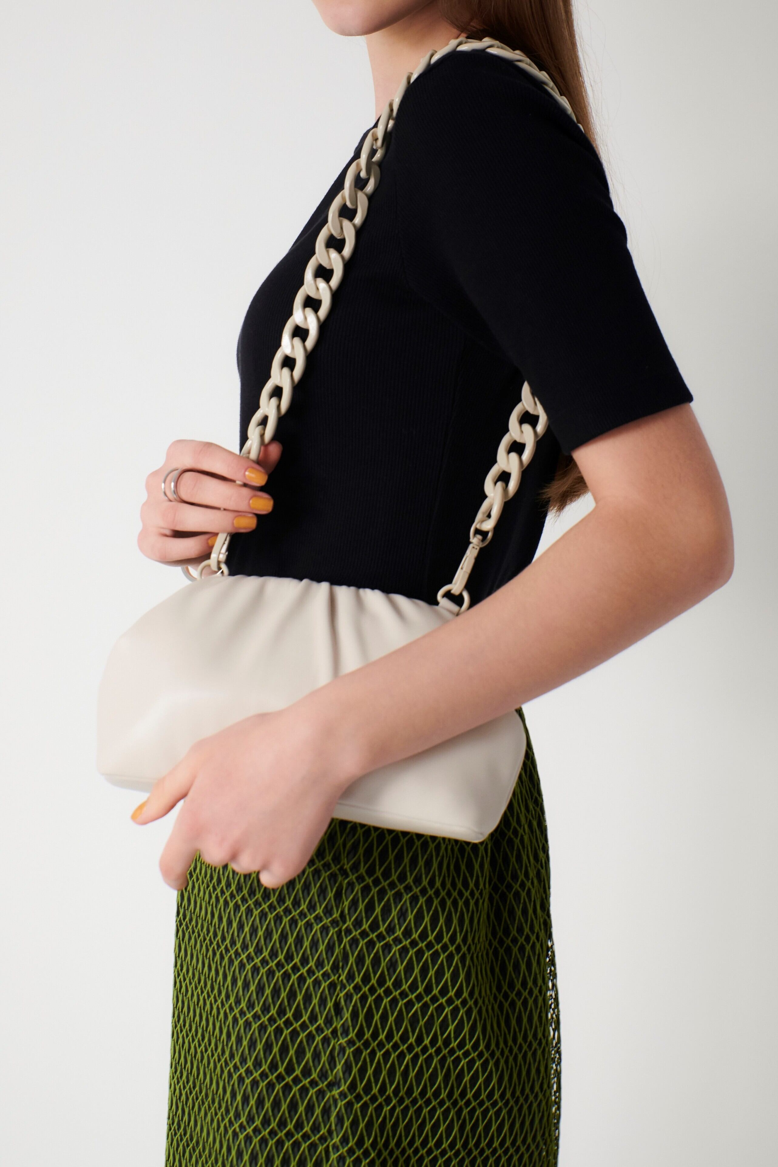 Color chain mini bag ECRU