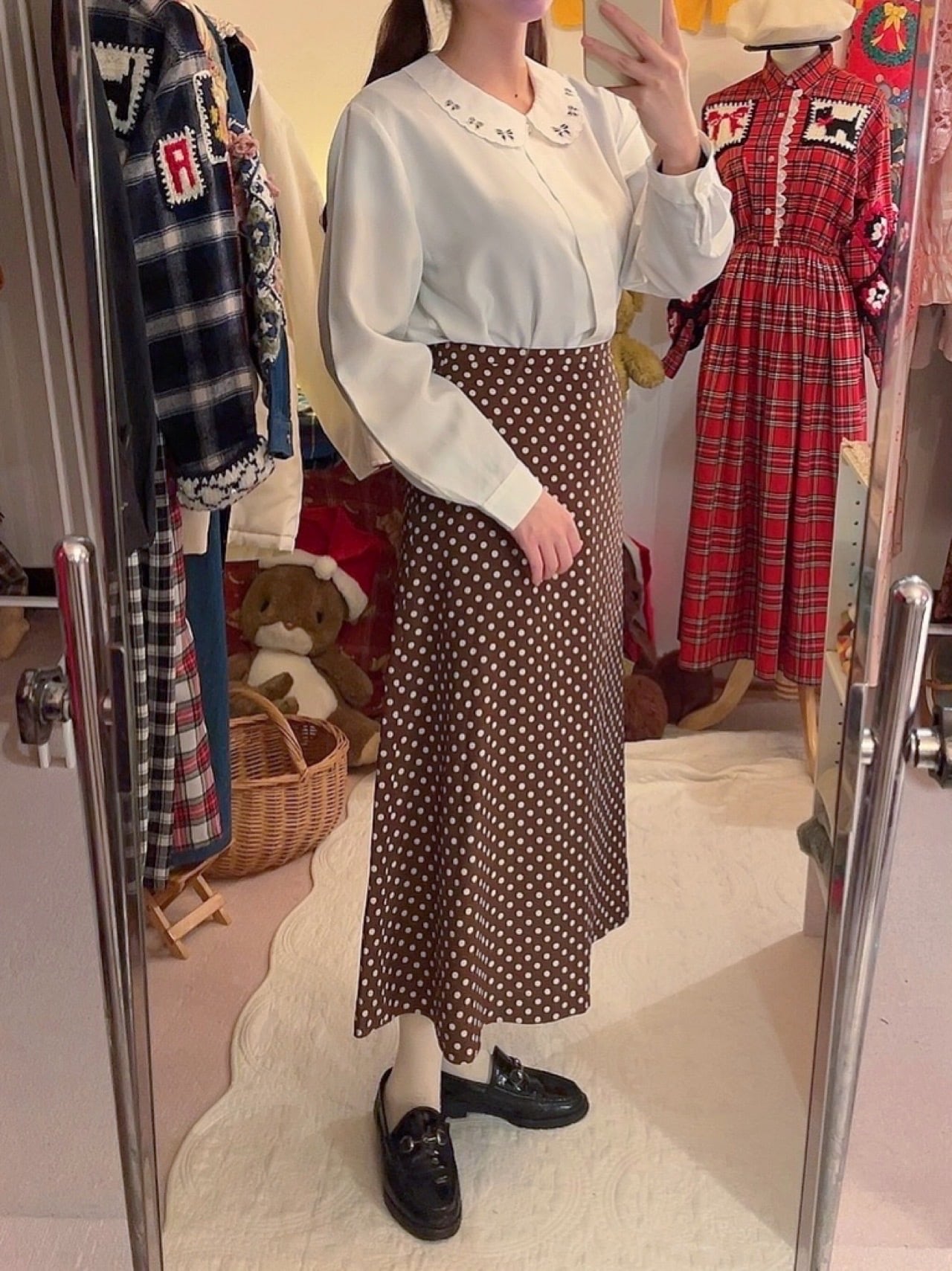 PINKHOUSE / brown dot skirt