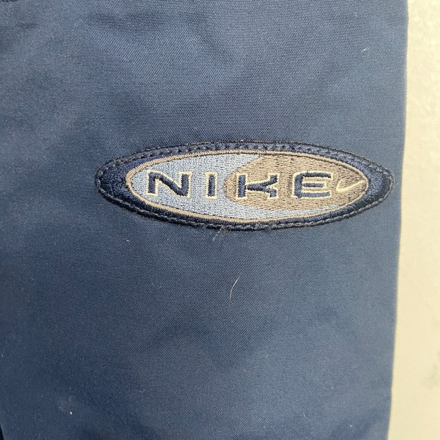 NIKE ナイキ ナイロントラックパンツ テック系 ワンポイントロゴ 紺 S
