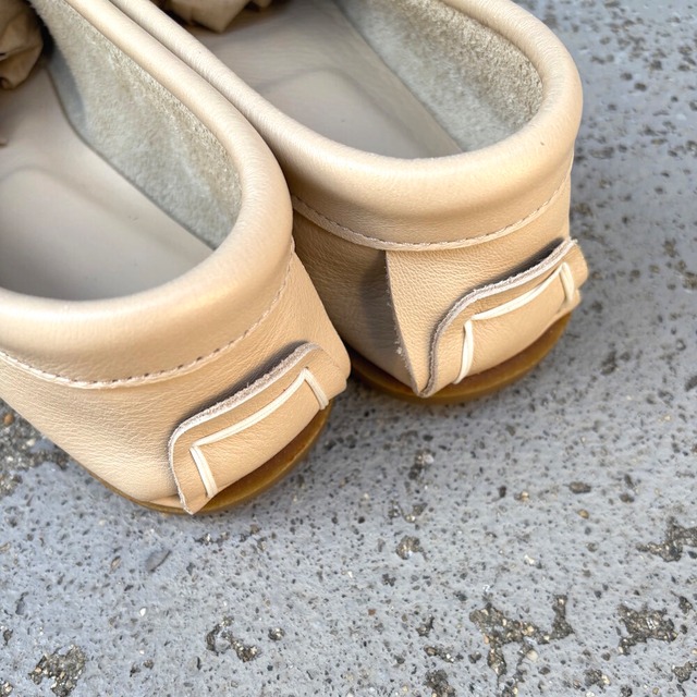 ハンドメイド モカシン/ベージュ×レオパード・柔らかい・通年対応