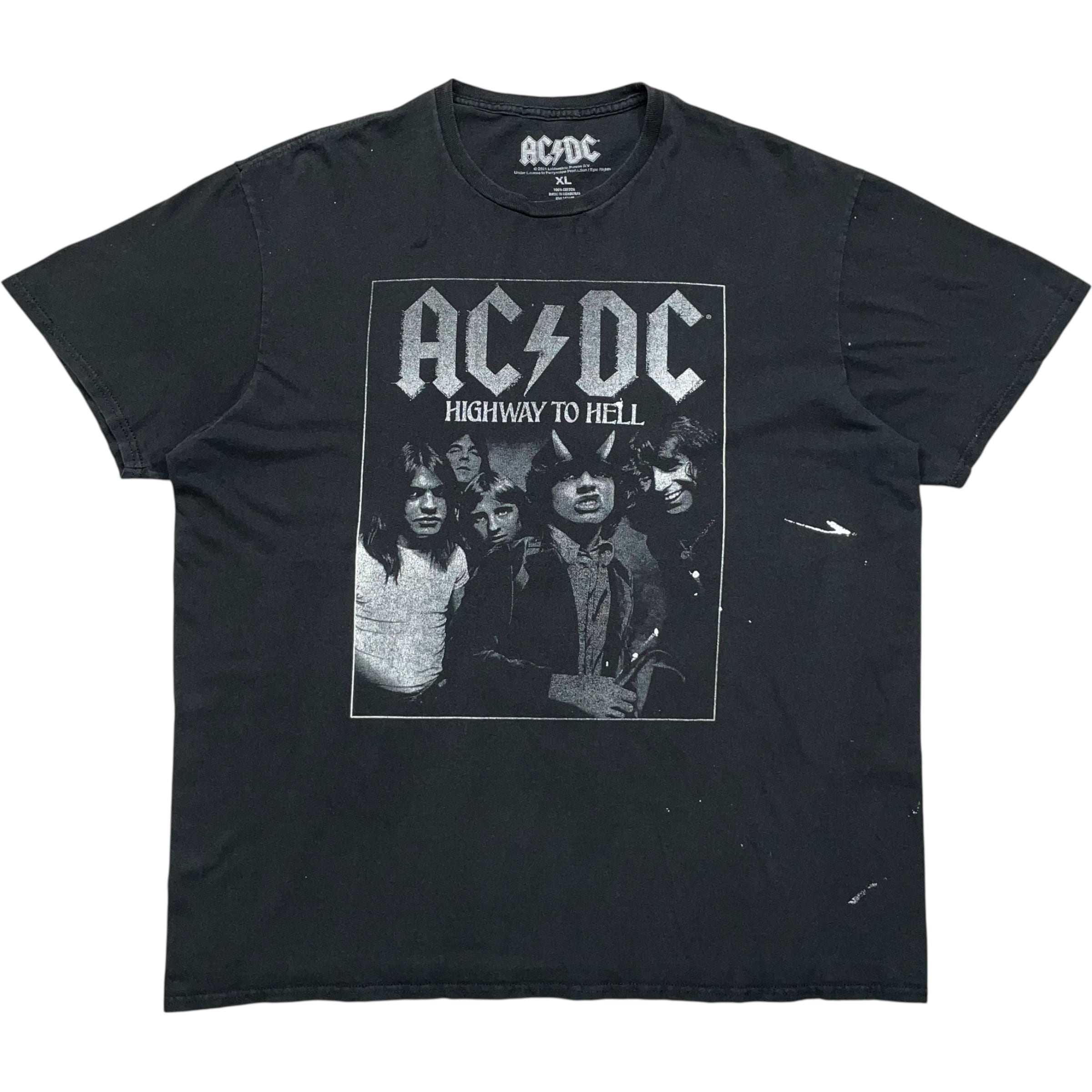 《XL》AC/DC バンドTシャツ AC/DC HIGHWAY TO HELL フロントプリント ブラック no.8476