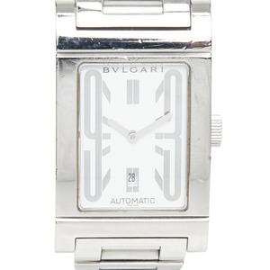 ブルガリ レッタンゴロ 腕時計 RT45S 自動巻き ホワイト文字盤 ステンレススチール メンズ BVLGARI 中古