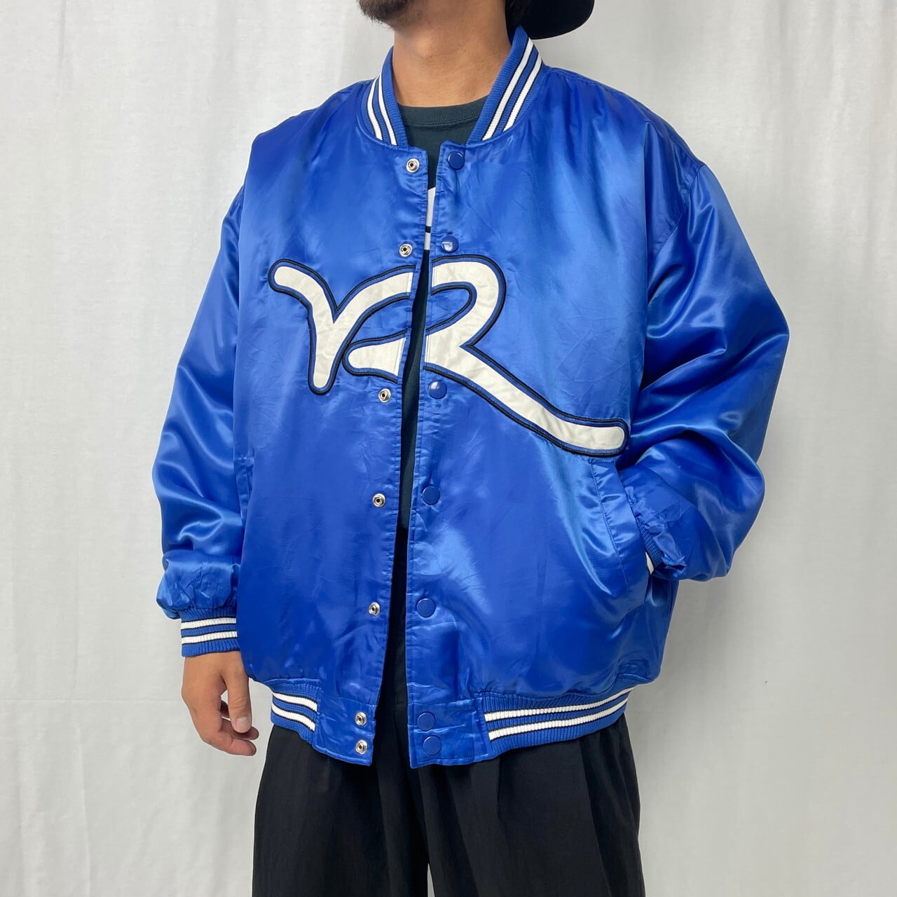 00年代 ROCA WEAR ロゴワッペン ナイロンスタジャン メンズXL相当 古着 ...