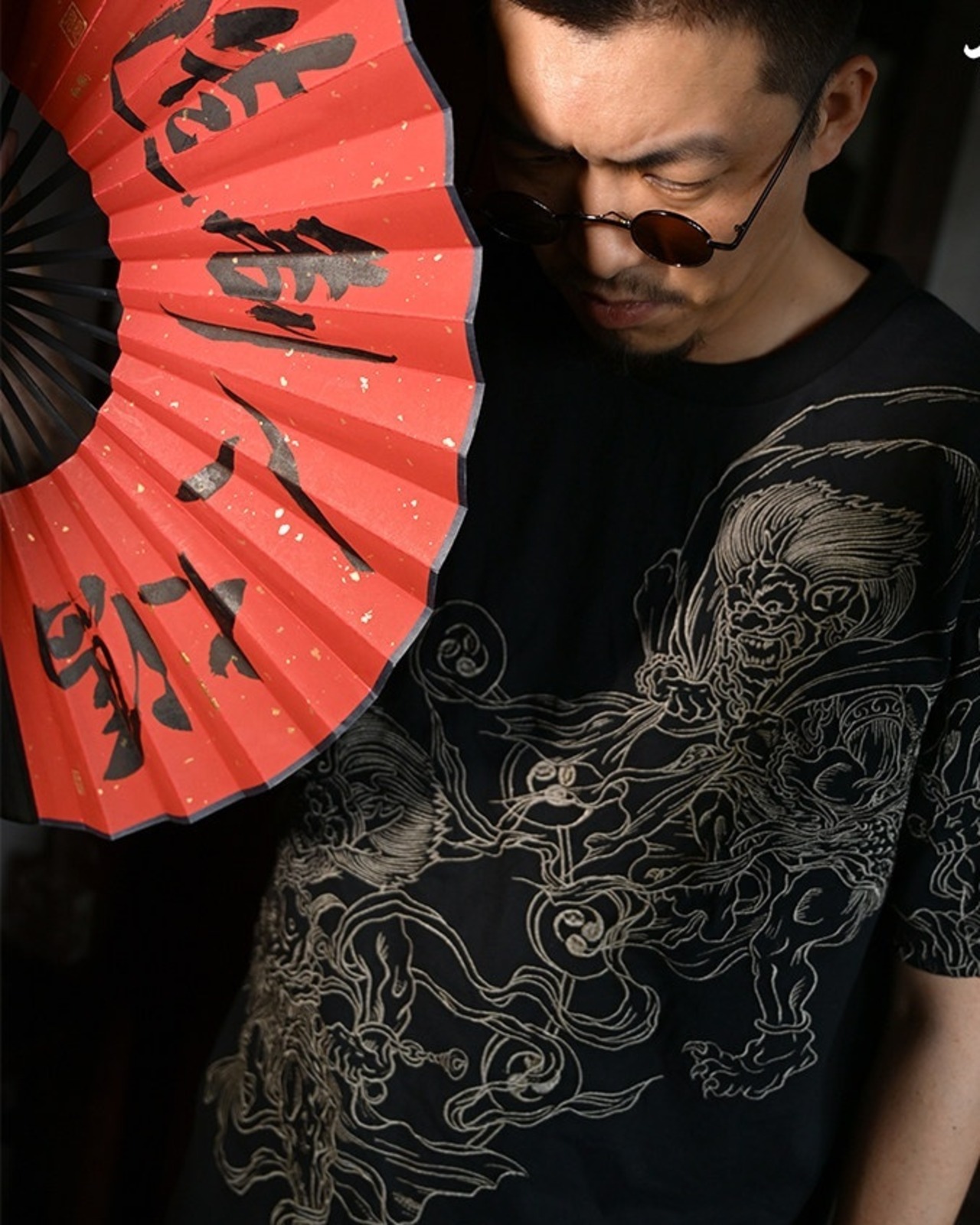 風雷神 Embroidered T-Shirt 2color【G1032】