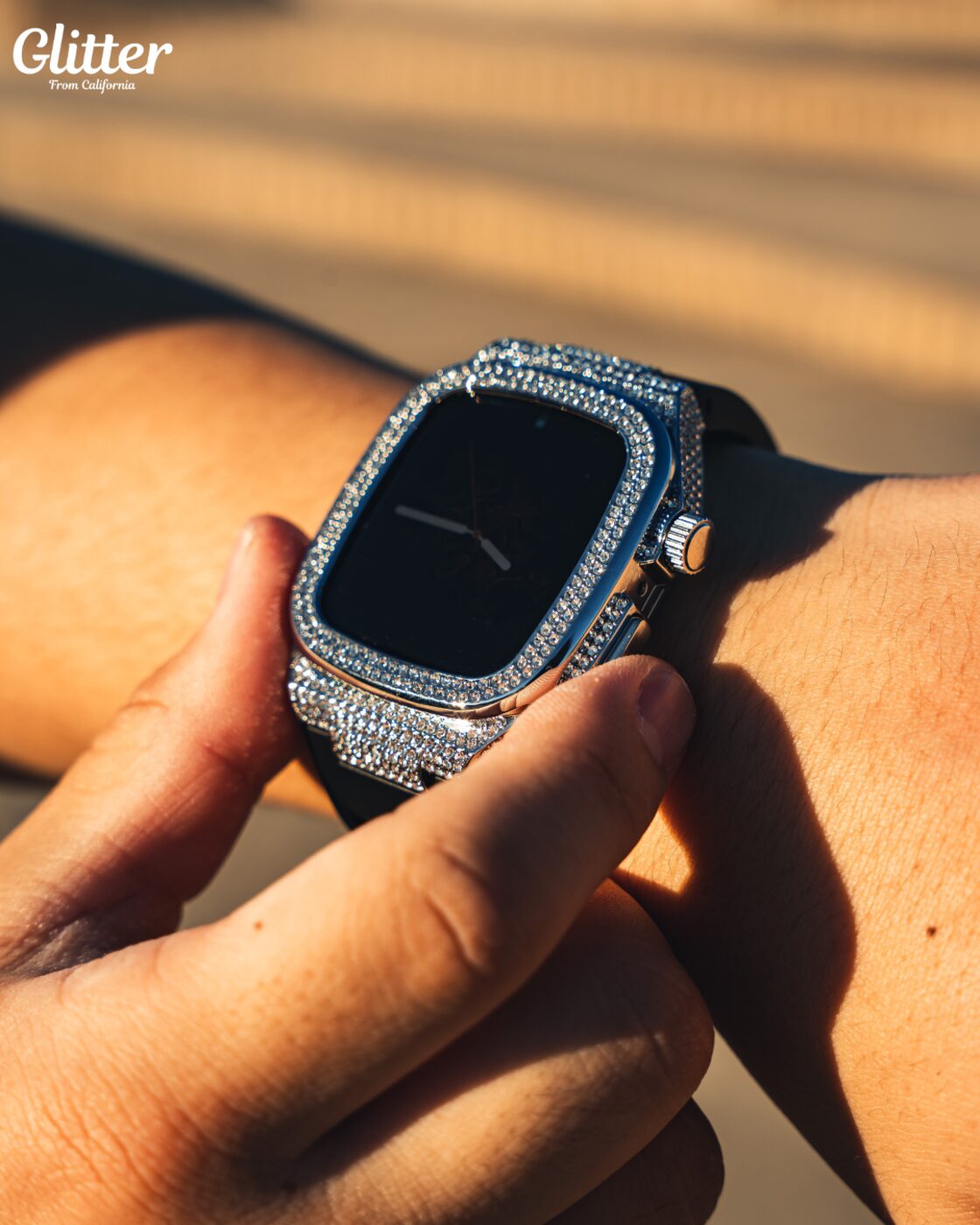 Iced Out Apple Watch Case 【SILVER】 | Pay ID