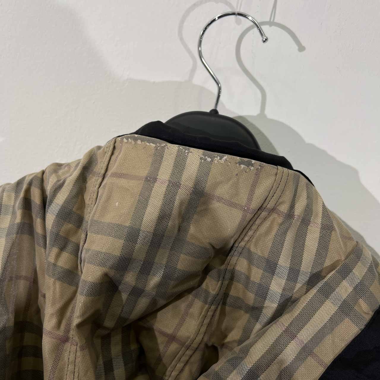 BURBERRY LONDON バーバリー ダウンライナー付き 裏チェック ナイロン ワークジャケット M/ブラック