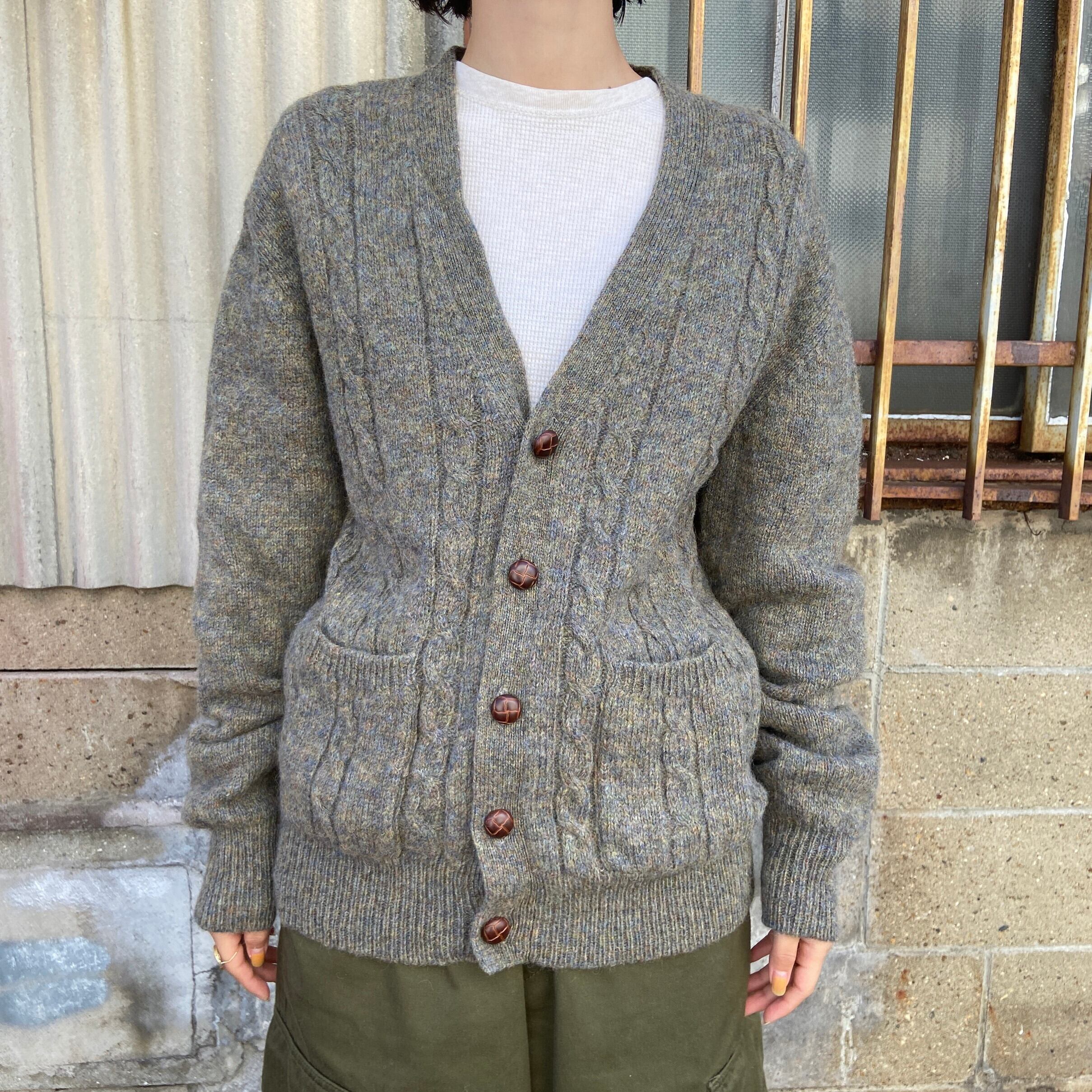 Royal Scott ロイヤル スコット ケーブル カーディガン メンズm 古着 グリーン 緑 ニットセーター Ha10 Cave 古着屋 公式 古着通販サイト