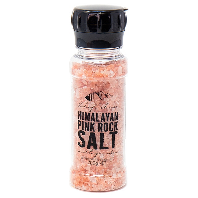 シェフズチョイス ヒマラヤ岩塩 200g ミル付き BPAフリーボトル Pink Rock Salt with Grinder ピンクソルト