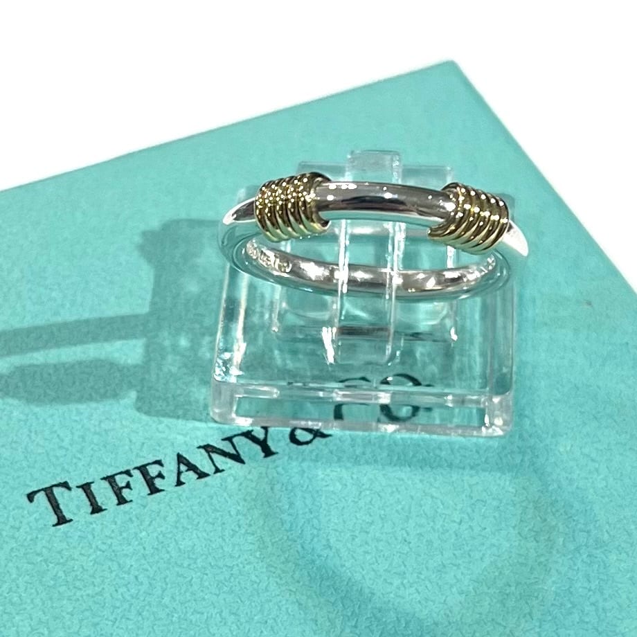 希少【TIFFANY&CO】【11-12号】2937 silver925×18KYG コイルリング