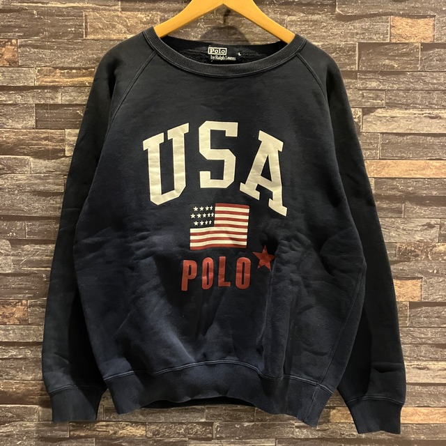 ②POLO SPORT USA LOGO SWEAT SHIRT 1990'S OLD