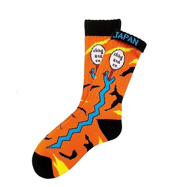 "カモヘビ -orange-" Socks