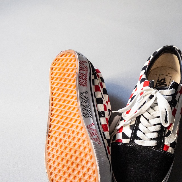 "VANS" used OLD SKOOL Red&Black checkered flag