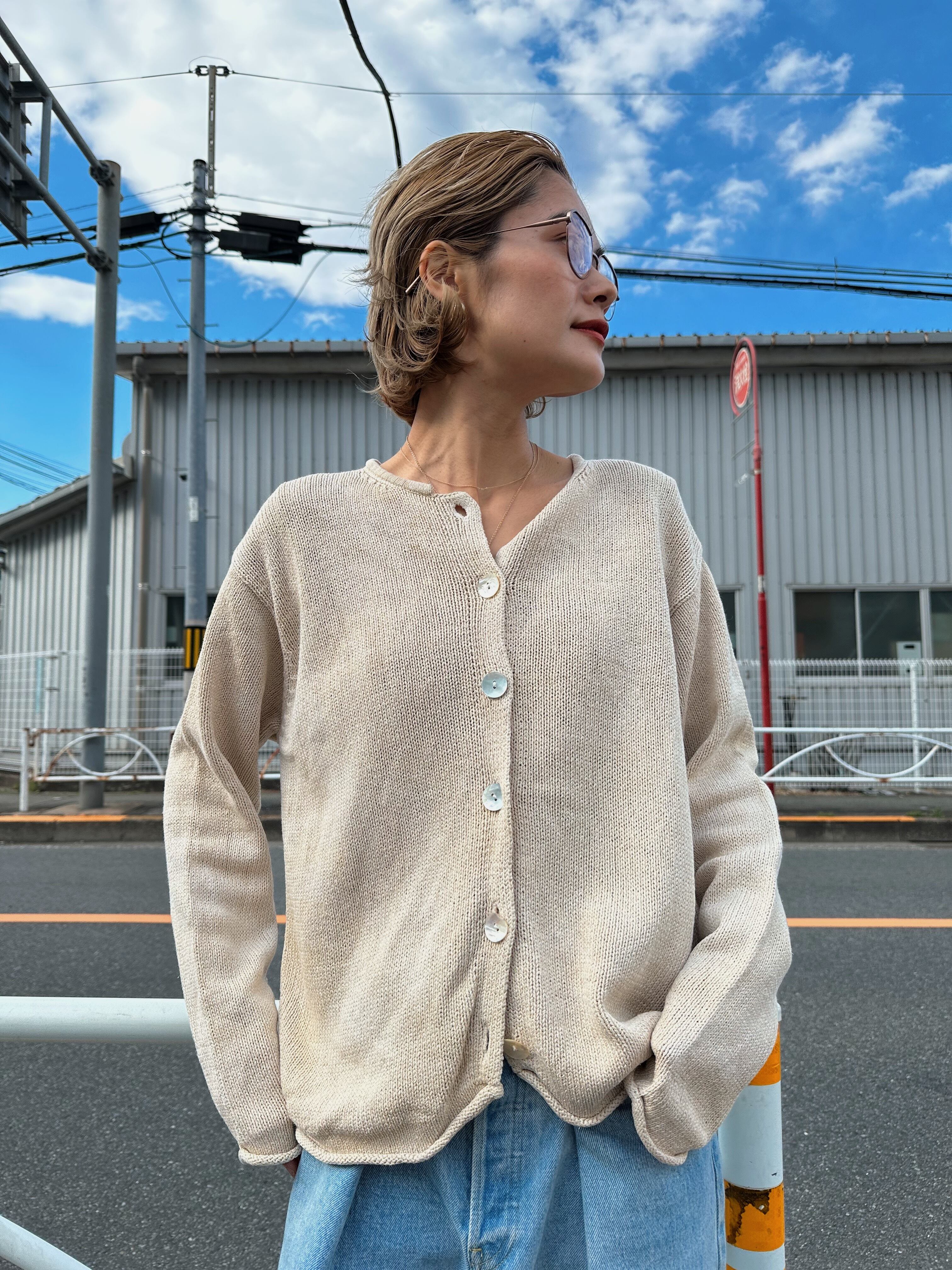 (KN519)80’s L.L.Bean silk cardigan