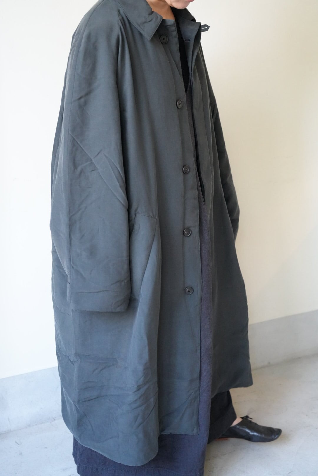 Cristaseya OVERSIZED COAT WITH LEATHER PATCH | TOMMY'S KURAMAE