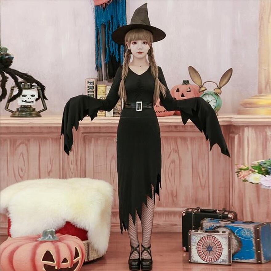サブカル 服 地雷系 通販 ゴスロリハロウィン 学園祭 文化祭 魔女 フリル バルモア襟 アイドル衣装 コンカフェ イベント ステージ衣装 かわいい ガーリー 甘め ガーリー 甘め バンギャ
