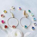 *シンプルフープとスワロフスキー【イヤリング変更可】*