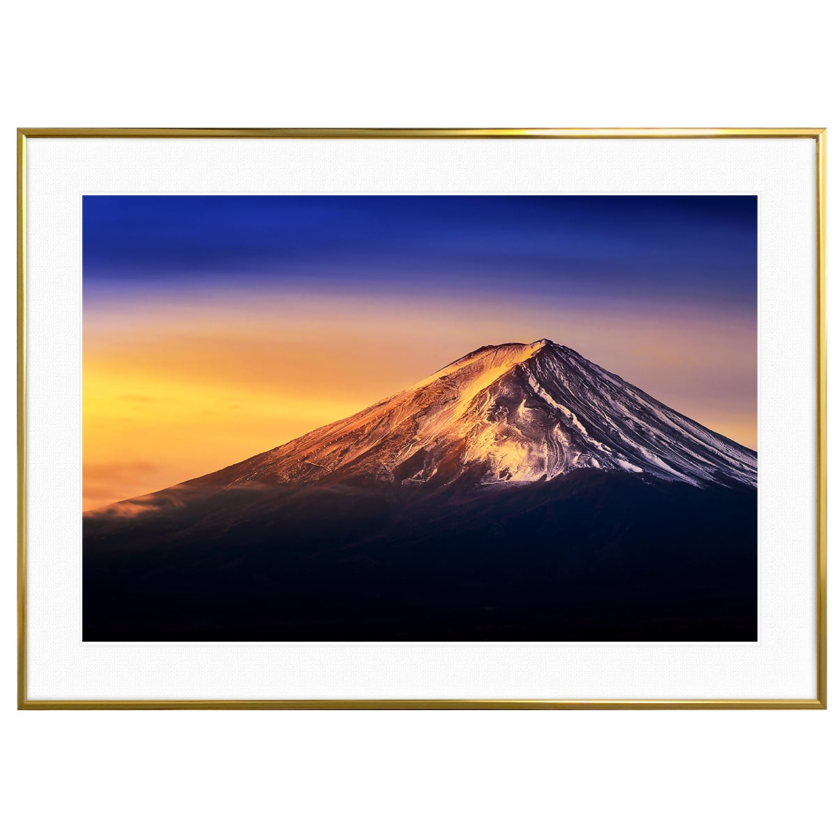 日本写真 朝日で赤く染まる富士山 インテリアアートポスター額装 AS3522