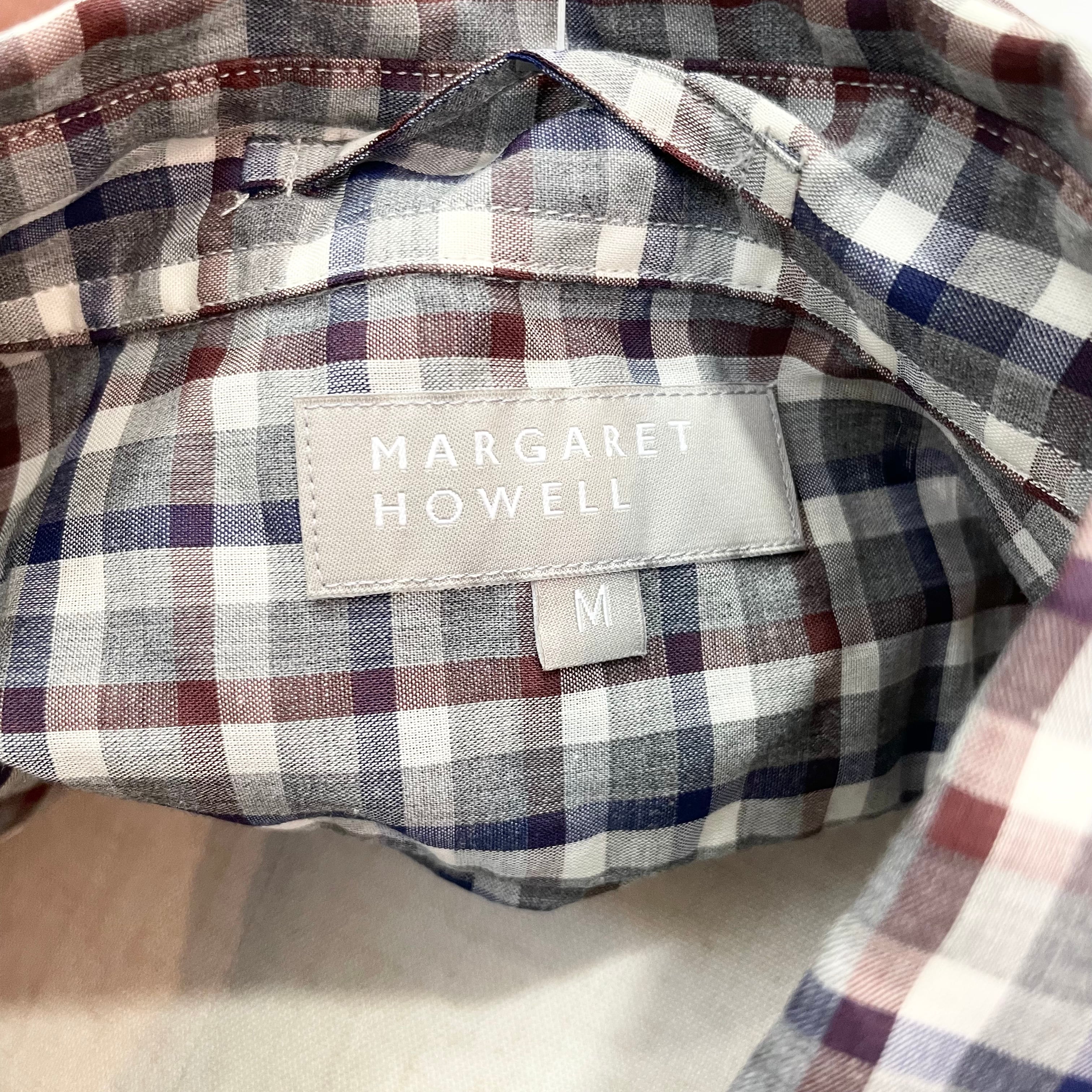 MARGARET HOWELL/shirt/check/gray/Msize/マーガレットハウエル/シャツ