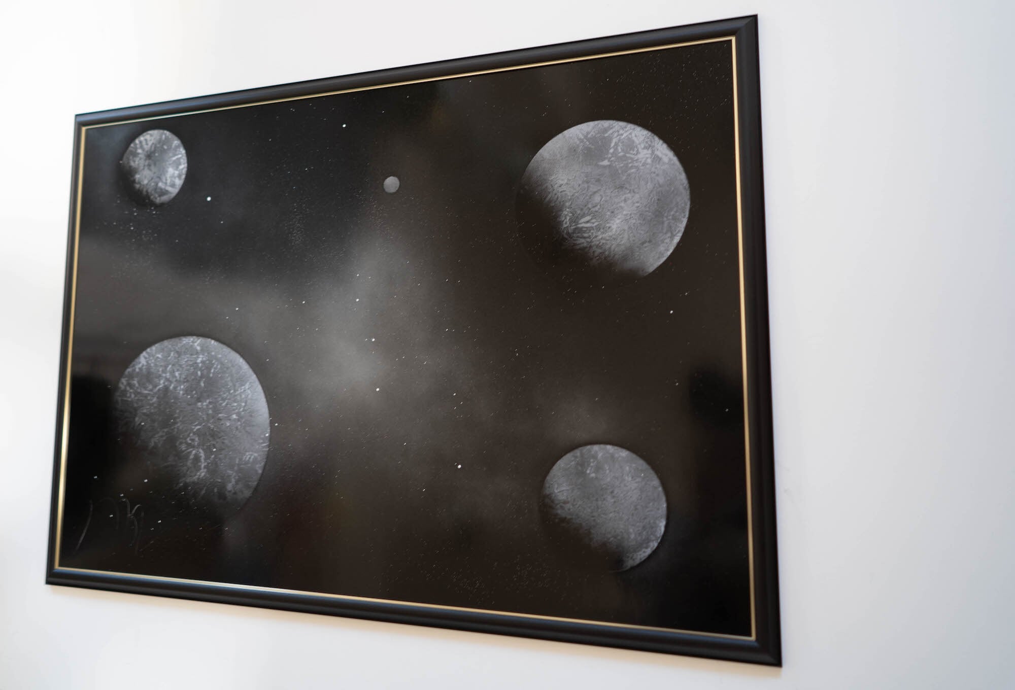 universe monochrome / 宇宙をテーマにしたスプレーアート作品 原画