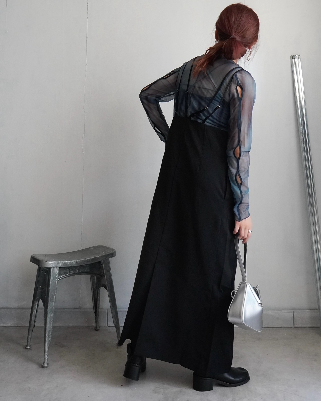 ダブルショルダーキャミワンピース/Black