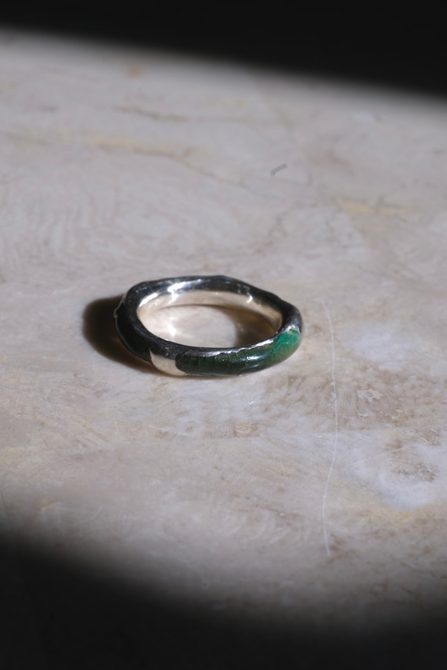 【MAISON D'PULSE】MOON RING silver - green