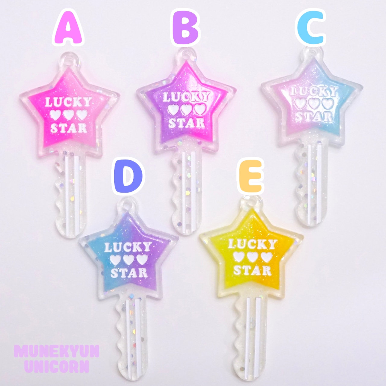 #O046 【10個/10pcs】ラメ入り グラデーションカラー 鍵チャーム / Glitter gradient color key Pendant