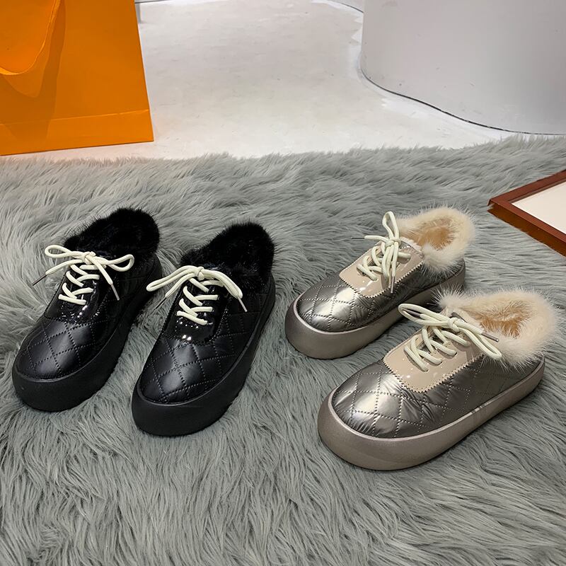 ウィンターソリッド カラーレッド 靴 シューズ コットン 冬物 ソリッドカラー フェイクシューズ75569649608