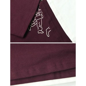 ラインイラストオーバーサイズクルーネックTシャツ A00374