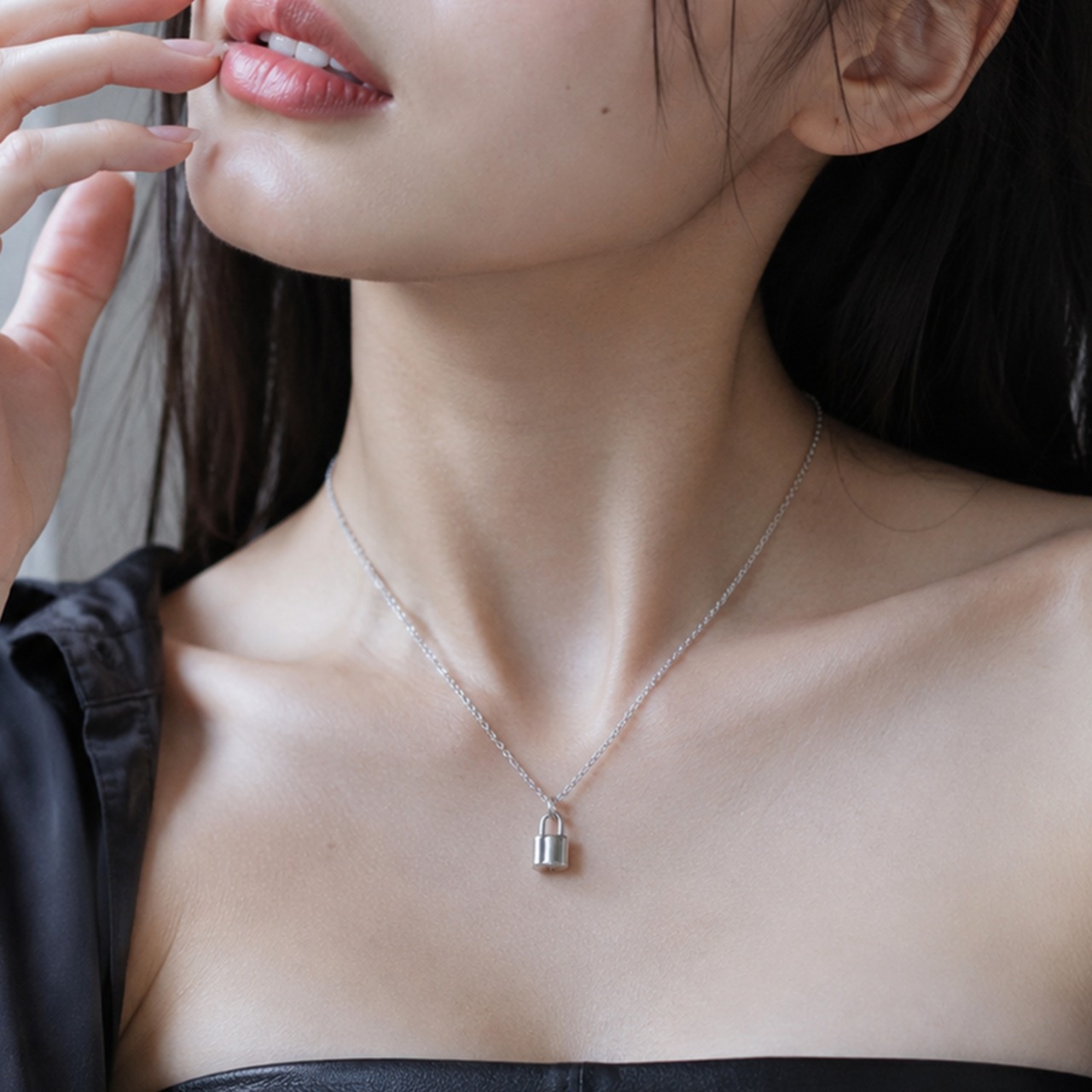 ステンレスパドロックネックレス (Sサイズ)