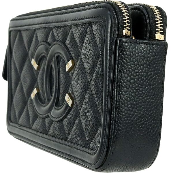 Used CHANEL シャネル チェーンウォレット CCフィリグリー キャビア 