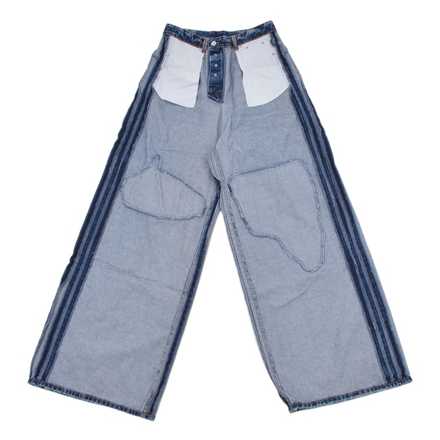 【VETEMENTS】INSIDE-OUT PATCHED BAGGY JEANS(LIGHT BLUE)
