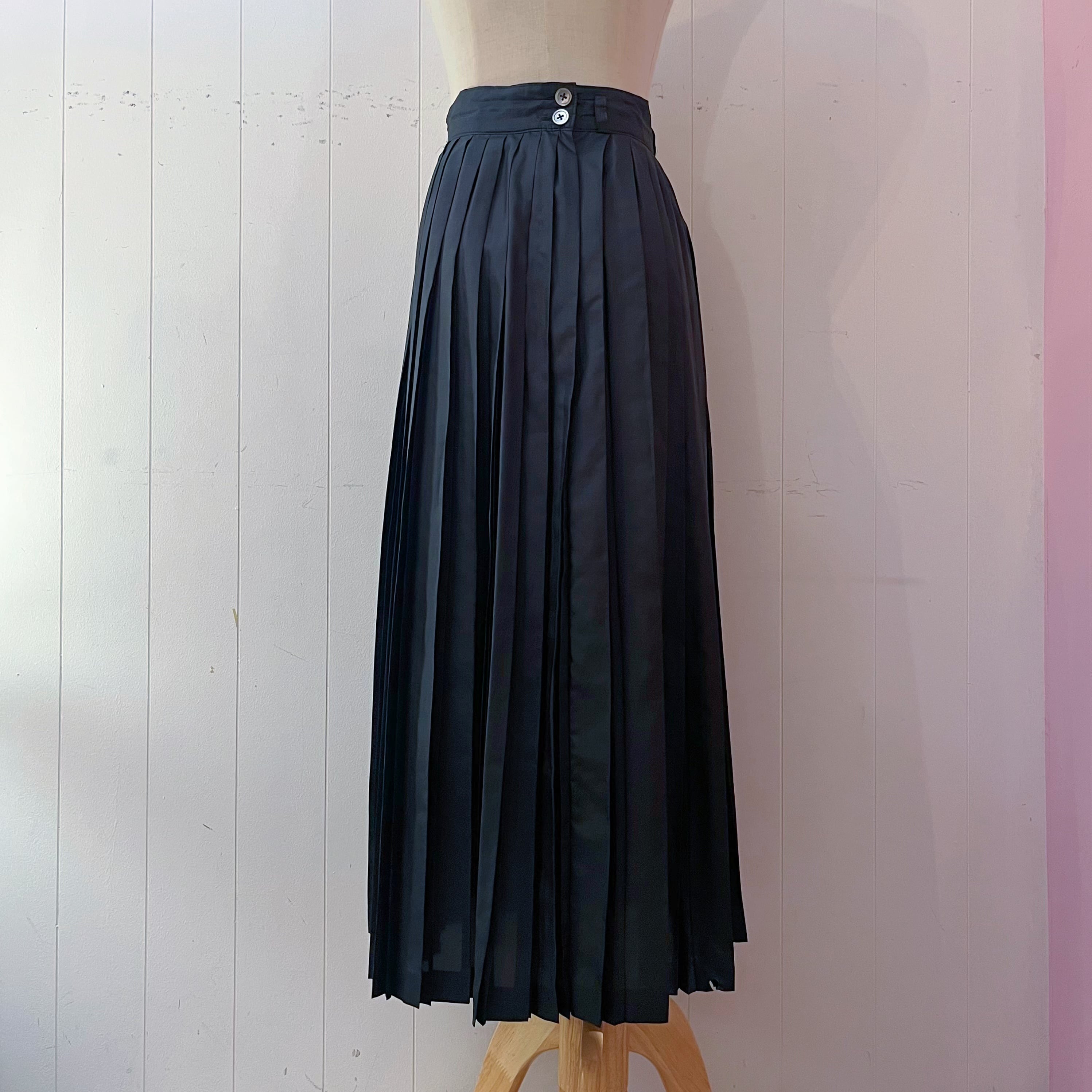 black crisp polyester pleats skirt
