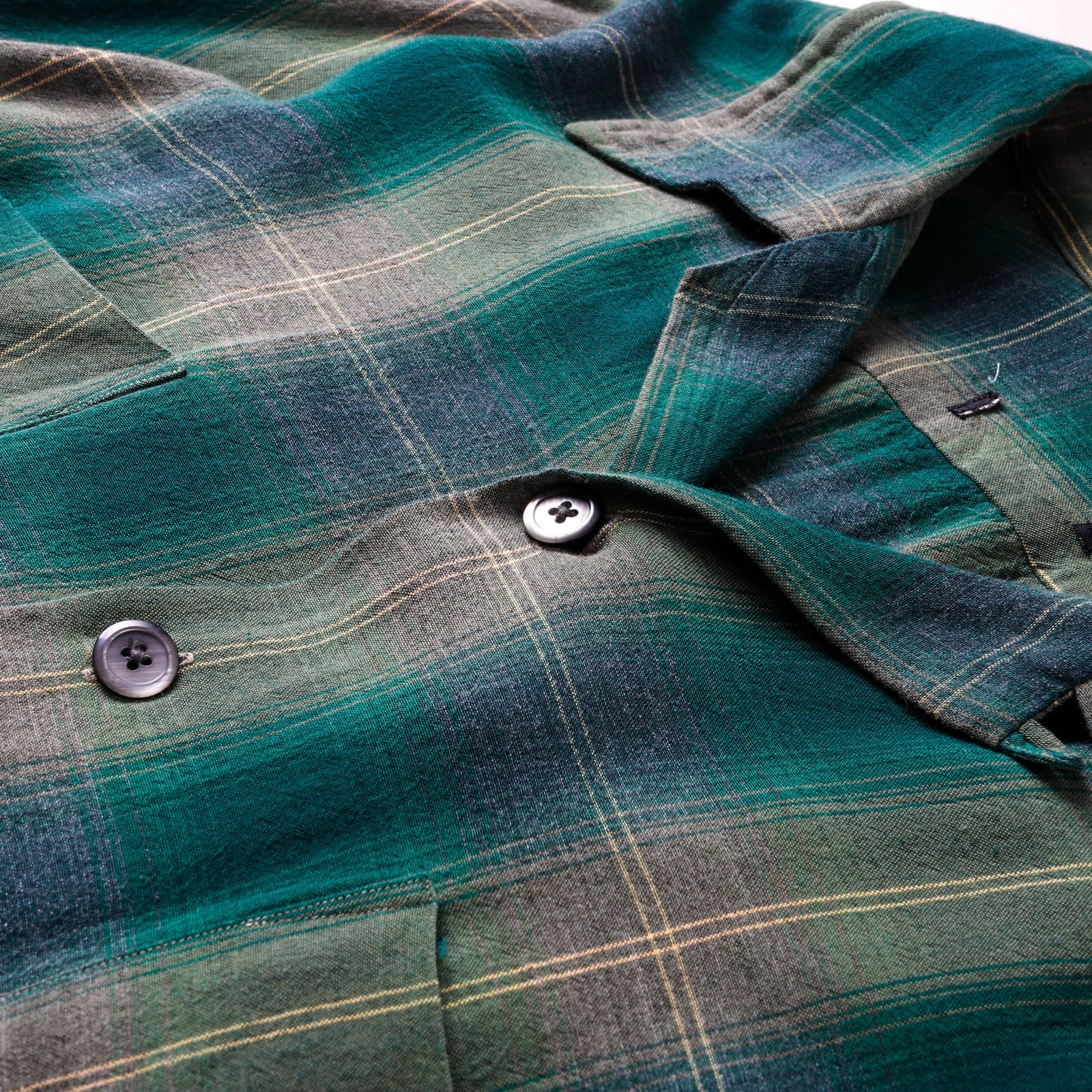 極美品】60s special Vintage rayon ombre check shirt green special