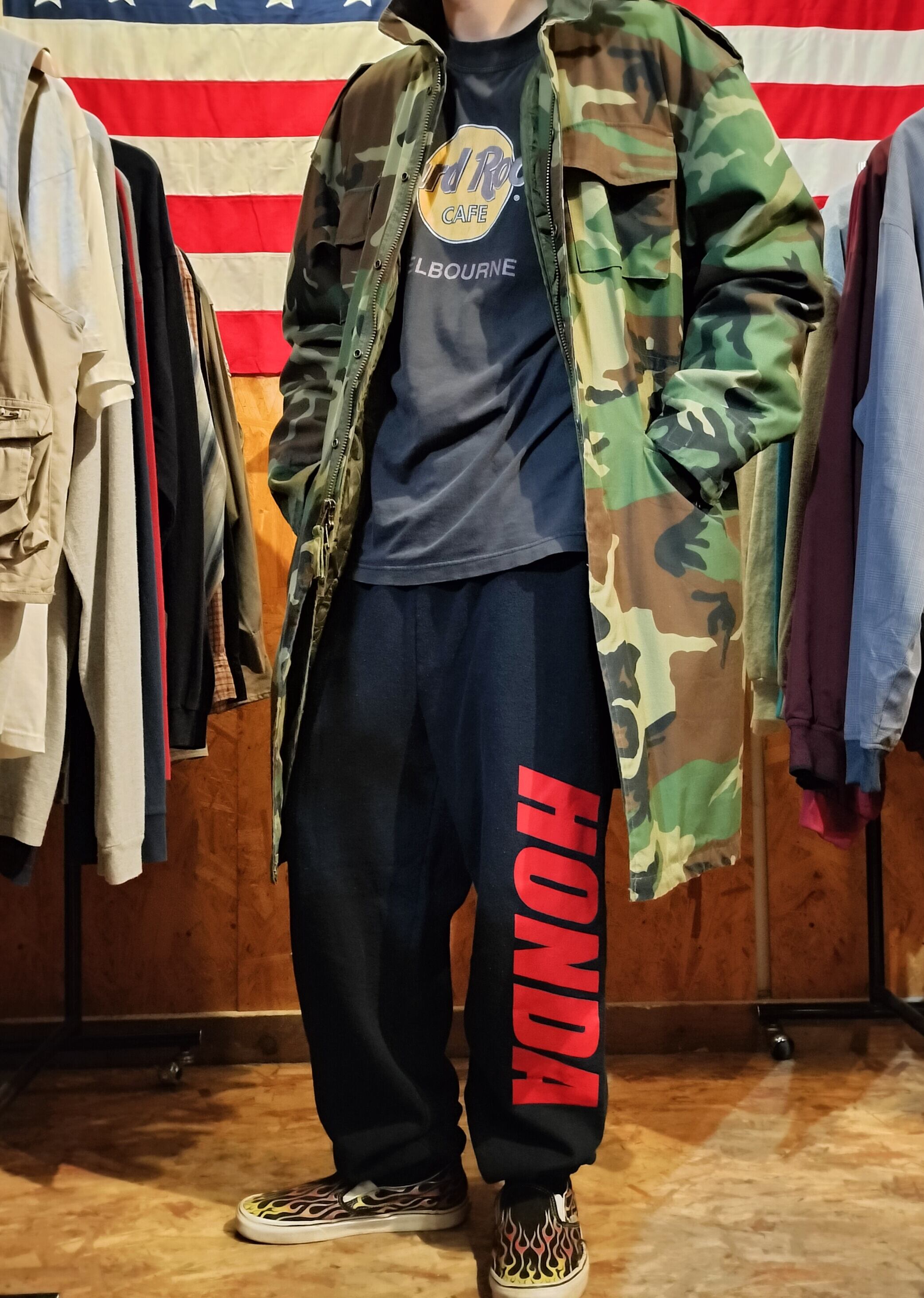 Used パンツ◆XL HONDA/ホンダ スウェットパンツ 黒◆ヴィンテージ 古着 アメリカン