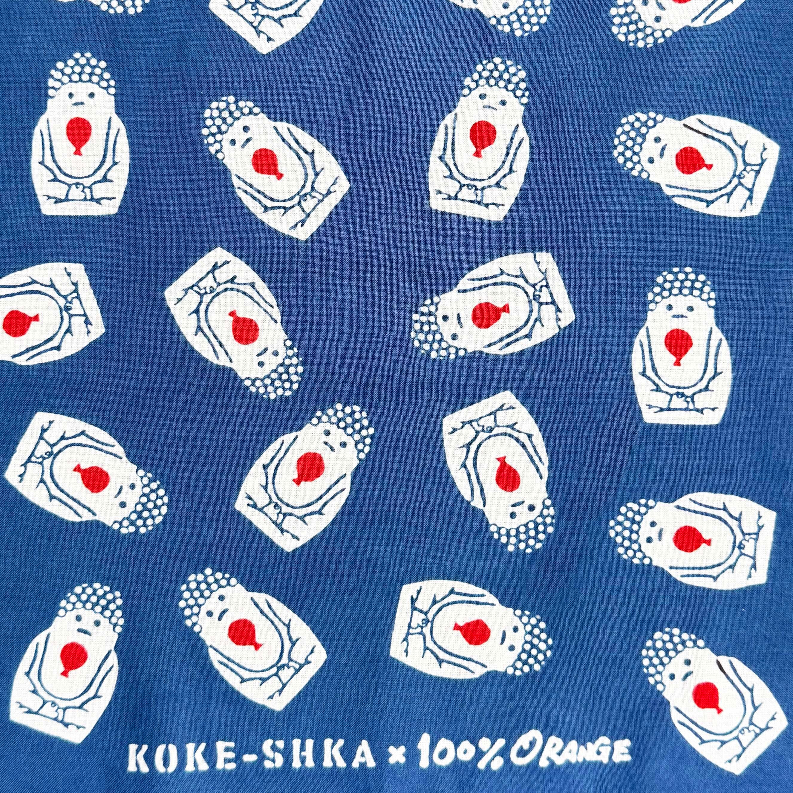 注染本染め リトルブッダ手ぬぐい(100%ORANGE × コケーシカ )