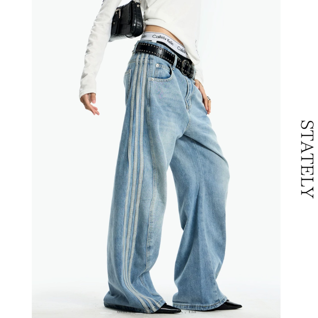 ラインステッチ Wide Denim_B58・画像2