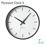 KATOMOKU plywood clock 5 km-49B ブラック 掛け時計