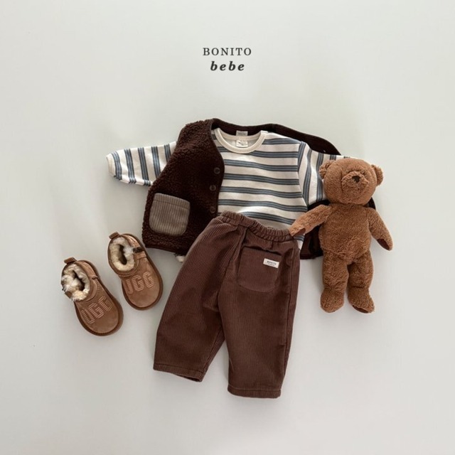 《予約》BONITO ¨ bebe) multi-stripe rappa T