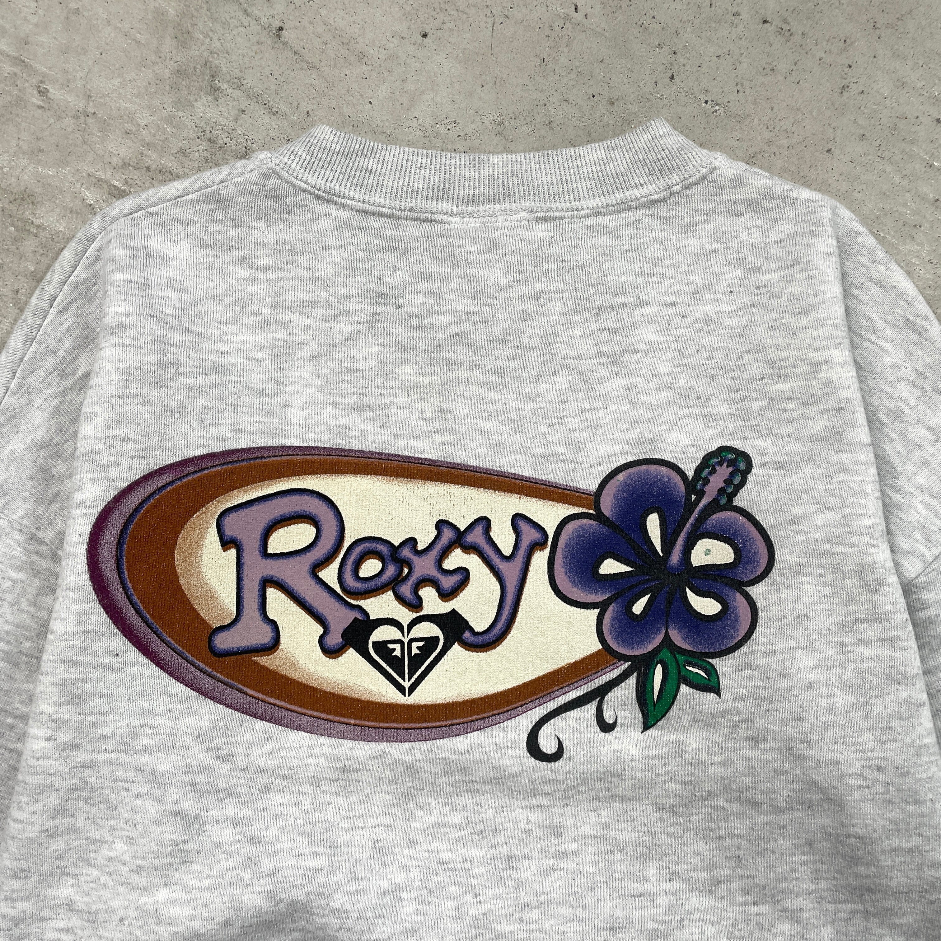 90~00年代 ROXY ロキシー 両面プリントスウェットシャツ サーフィン