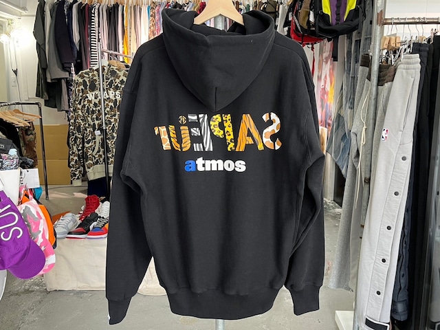 SAPEur × atmos NIGHT SAFARI LOGO HOODIE BLACK LARGE 44813