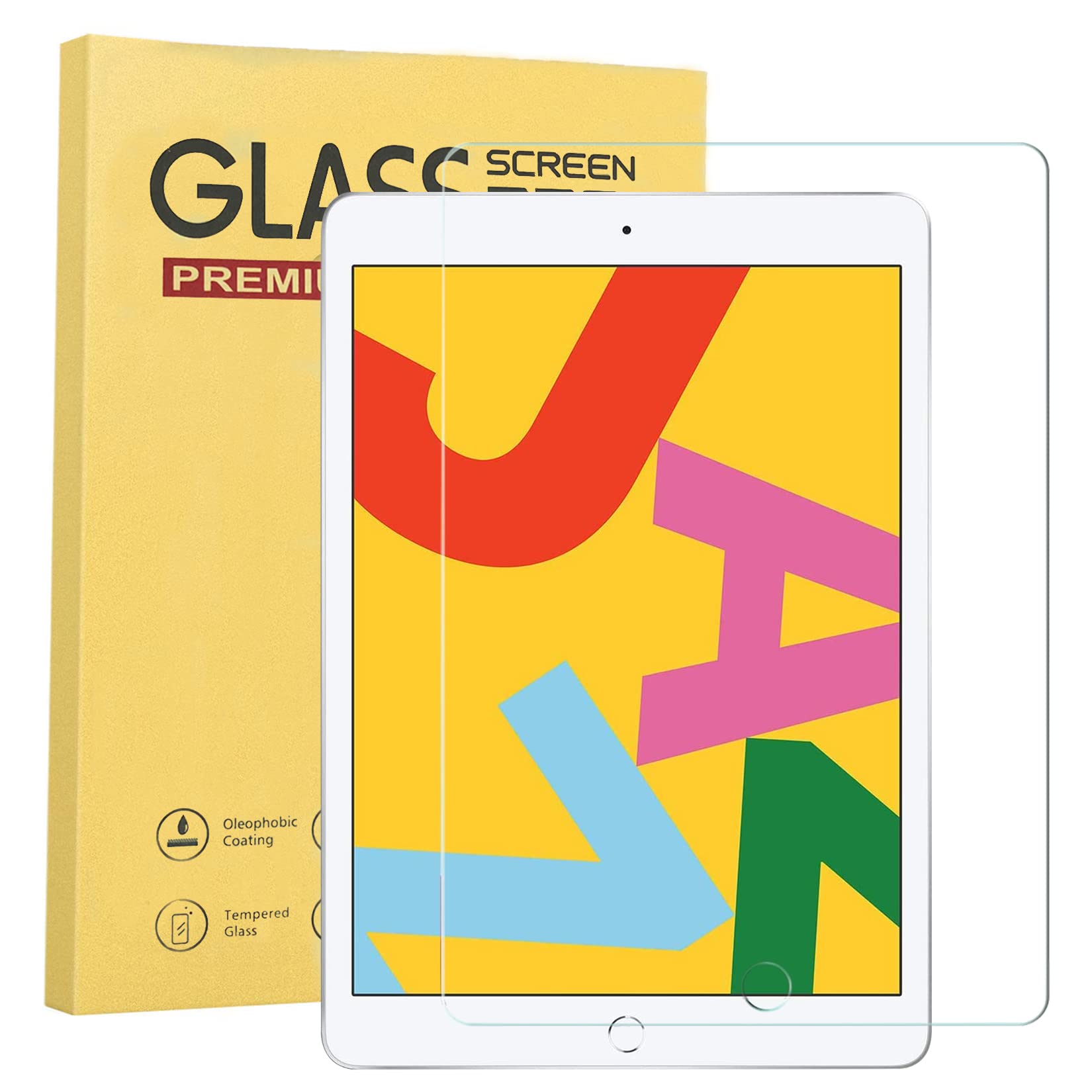 iPad 10.2 ガラスフィルム iPad第9世代/第8世代/第7世代 10.2インチ 液晶保護フィルム 指紋防止 全面保護 高透過率 気泡ゼロ 貼り付け簡単【1枚セット】